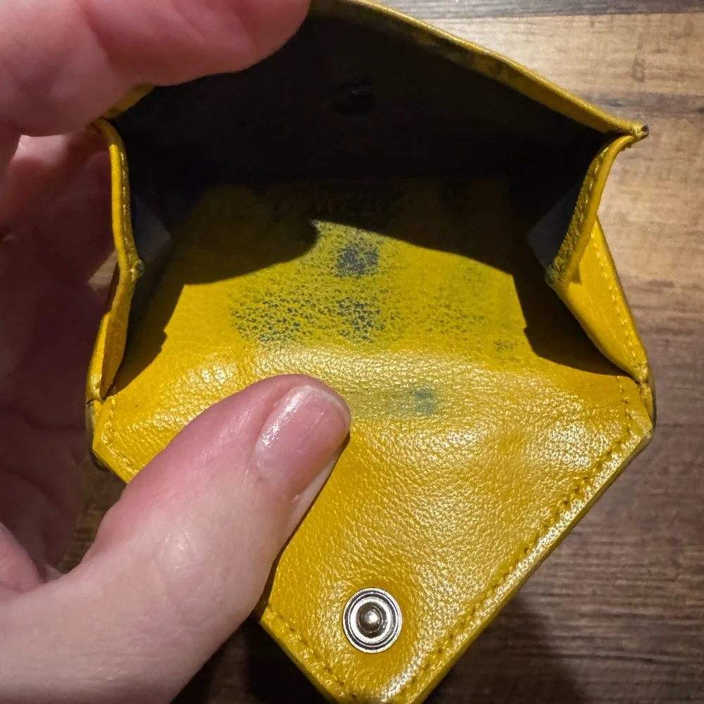 Balenciaga‎ Yellow Leather Envelope Card Holder Wallet